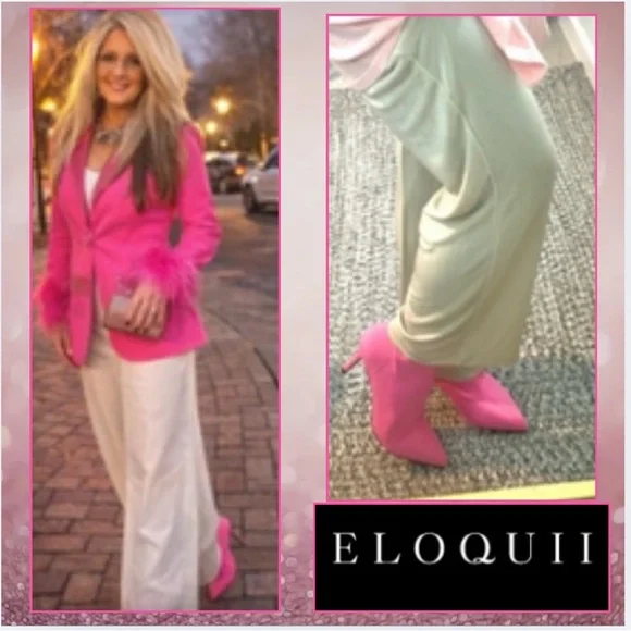 💞Eloquii HoT PiNk,Neoprene ankle boots, size 9W,Designed to Impress, AWESOME - Picture 2 of 12